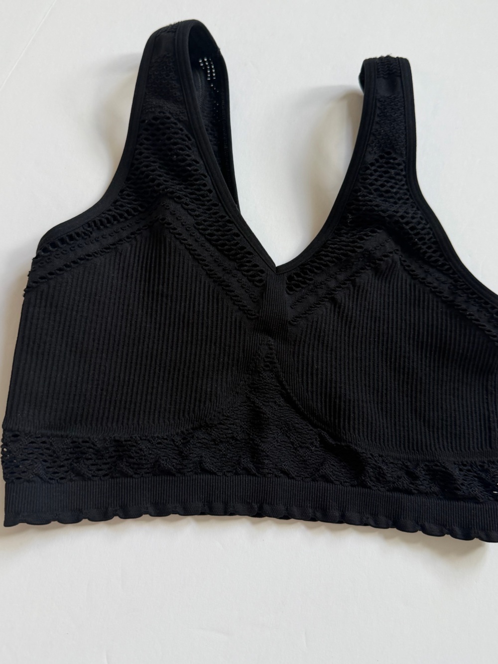 Aerie Real Good Black Seamless Ribbed Sports Bra Size S|P
